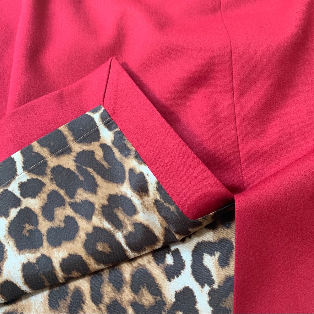 Express red pencil skirt with laced detail back.